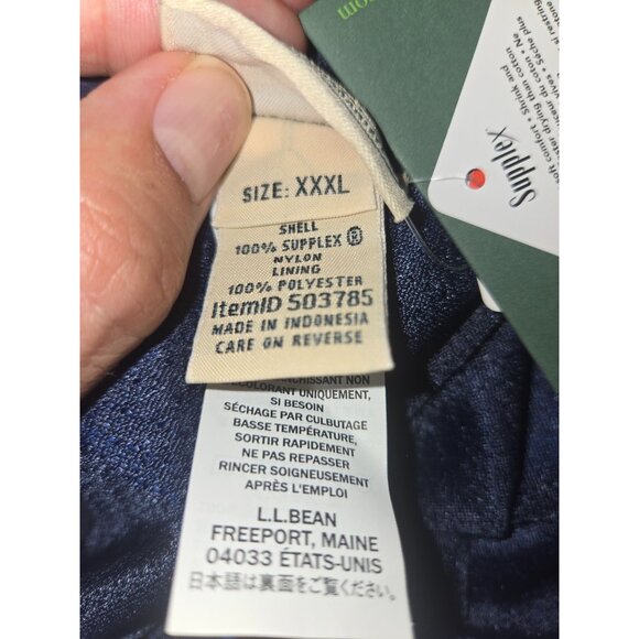 L.L.Bean Mens Supplex Sport Shorts XXXL Blue Quick-Dry Water-Repellent Nylon NWT - Picture 6 of 11